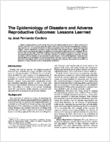 The epidemiology of disasters and adverse reproductive outcomes lessons learned