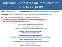 Advisory Committee on Immunization Practices ACIP October 2425 2012  welcome  introductions