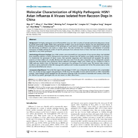 Molecular Characterization of Highly Pathogenic H5N1 Avian Influenza A Viruses Isolated from Raccoon Dogs in China
