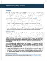 Native Hawaiian Audience Guidance National Diabetes Prevention Program Lifestyle Change Program