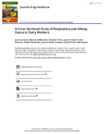 A Cross Sectional Study of Respiratory and Allergy Status in Dairy Workers
