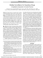 Medical surveillance for hazardous drugs a qualitative assessment of current practices