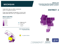 MI Congressional District 02 Stroke and Federally Qualified Health Centers Map 118th Congress