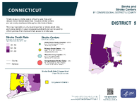 CT Congressional District 05 Stroke and Stroke Centers Map 118th Congress