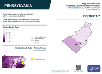 PA Congressional District 07 Stroke and Federally Qualified Health Centers Map 119th Congress