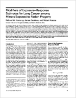 Modifiers of ExposureResponse Estimates for Lung Cancer among Miners Exposed to Radon Progeny