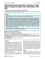 Widening Educational Disparities in Premature Death Rates in Twenty Six States in the United States 19932007