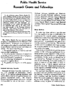 Public Health Service research grants and fellowships