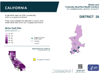 CA Congressional District 30 Stroke and Federally Qualified Health Centers Map 118th Congress