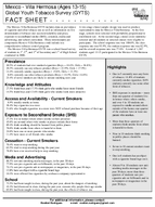 2008 Mexico  Villa Hermosa Ages 1315 Global Youth Tobacco Survey GYTS Fact Sheet