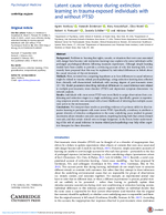 Latent Cause Inference During Extinction Learning in TraumaExposed Individuals with and Without PTSD