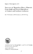 Report of Investigations 8471 Recovery of Byproduct Heavy Minerals from Sand and Gravel Operations in Central and Southern California
