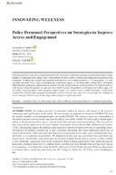 Innovating Wellness Police Personnel Perspectives on Strategies to Improve Access and Engagement