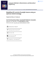 Modelling 3D control of upright stance using an optimal control strategy
