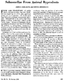 Salmonellae From Animal Byproducts