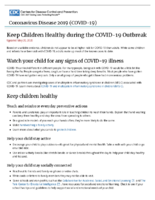 Keep Children Healthy During the COVID19 Outbreak May 20 2020