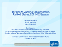 Influenza vaccination coverage United States 201112 season