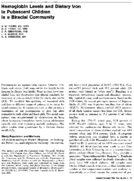 Hemoglobin levels and dietary iron in pubescent children in a biracial community