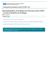 Discontinuation of Isolation for Persons with COVID 19 Not in Healthcare Settings Interim Guidance Aug 10 2020