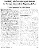 Feasibility of concrete septic privies for sewage disposal in Anguilla BWI