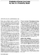 Prediction of dental care costs by use of a probability model