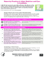 Maternity Practices in Infant Nutrition and Care mPINC in Louisiana 2010
