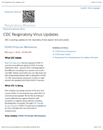 CDC Respiratory Virus Updates