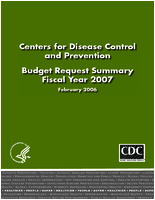 Centers for Disease Control  Prevention Budget Request Summary Fiscal Year 2007