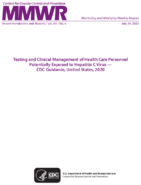 Morbidity and Mortality Weekly Report Recommendations and Reports July 24 2020  Vol 69  No RR6