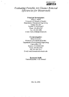 Evaluating portable air cleaner removal efficiencies for bioaerosols