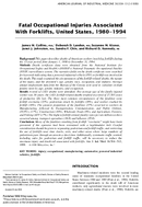 Fatal Occupational Injuries Associated with Forklifts United States 19801994