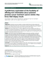 A preliminary exploration of the feasibility of offering men information about potential prostate cancer treatment options before they know their biopsy results