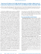 Summary of Guidance for Public Health Strategies to Address High Levels of Community Transmission of SARSCoV2 and Related Deaths December 2020