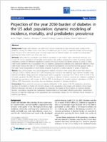 Projection of the year 2050 burden of diabetes in the US adult population dynamic modeling of incidence mortality and prediabetes prevalence