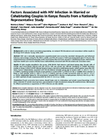 Factors Associated with HIV Infection in Married or Cohabitating Couples in Kenya Results from a Nationally Representative Study