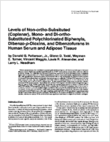 Levels of nonorthosubstituted coplanar mono and diorthosubstituted polychlorinated biphenyls dibenzopdioxins and dibenzofurans in human serum and adipose tissue