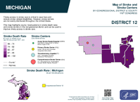 MI Congressional District 12 Stroke and Stroke Centers Map 119th Congress