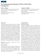 PreImplementation Evaluation of VR as a Mine Safety Training Tool