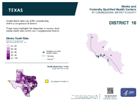 TX Congressional District 16 Stroke and Federally Qualified Health Centers Map 118th Congress