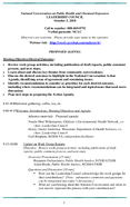 National Conversation on Public Health and Chemical Exposures Leadership Council Proposed Agenda October 5 2010
