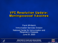 VFC resolution update  meningococcal vaccines