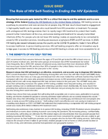 Issue Brief The Role of HIV SelfTesting in Ending the HIV Epidemic