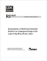 Report of Investigations 9655 Geomechanics of Reinforced Cemented Backfill in an Underground Stope at the Lucky Friday Mine Mullan Idaho