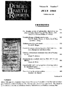 Public Health Reports  v 76 no 7 July 1962  table of contents