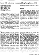 Sexual risk behavior of incarcerated drugusing women 1992
