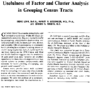Usefulness Of Factor And Cluster Analysis In Grouping Census Tracts