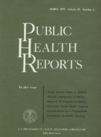 Public Health Reports  v 85  no 3  cover