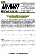 Update Investigation of BioterrorismRelated Anthrax and Interim Guidelines for Exposure Management and Antimicrobial Therapy October 2001