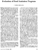 Evaluation of food sanitation programs