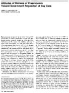 Attitudes of mothers of preschoolers toward government regulation of day care